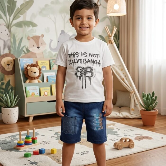 T- Shirt with jeans shorts