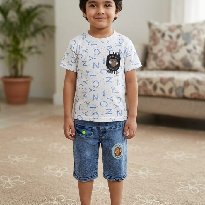 T- Shirt with jeans shorts