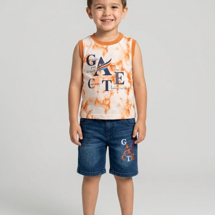 sleeveless shirt with Denim niker